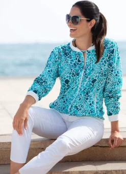 Damen Mona Blusenjacken<Blusenjacke mit Rippenstrick