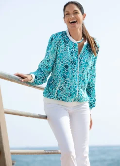 Damen Mona Blusenjacken<Blusenjacke mit Rippenstrick