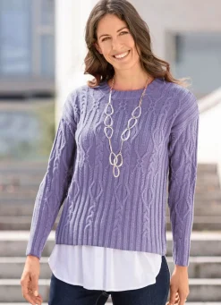 Damen Mona Blusen<Blusensaum aus feinem Viskose-Jersey