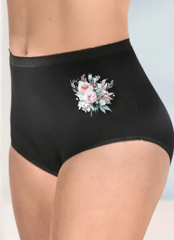Hot brio lingerie Viererpack Slips mit Blumenmotiv Damen Slips