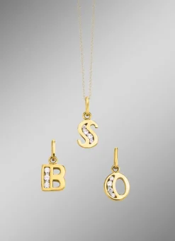 Clearance Buchstabenanhänger aus edlem Gold Damen Anhänger