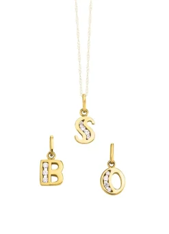 Clearance Buchstabenanhänger aus edlem Gold Damen Anhänger