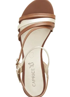 Clearance Caprice Sandalette aus teilweise metallisiertem Nappaleder Damen Sandalen