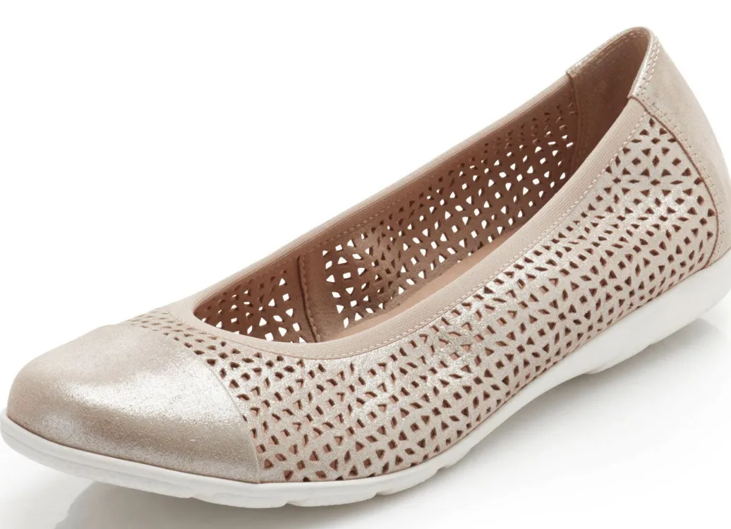 Caprice, sommerliche Damen-Ballerinas, Weite G, mit Gummizug Damen Ballerinas