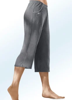Damen Mona Freizeithosen<Caprihose mit dekorativer Schmucksteinzier