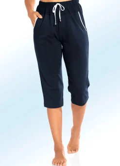 Damen Mona Freizeithosen<Caprihose mit Zierband