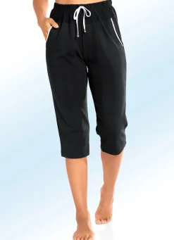 Damen Mona Freizeithosen<Caprihose mit Zierband