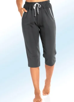 Damen Mona Freizeithosen<Caprihose mit Zierband