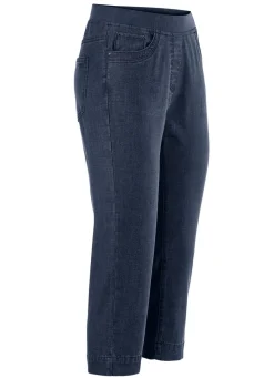 Damen Mona Shorts|Schlupfhosen<Caprijeans mit Strasssteinchenzier