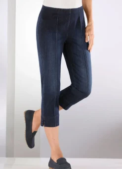 Damen Mona Schlupfhosen|Jeans<Capri-Jeans mit streckenden Biesen