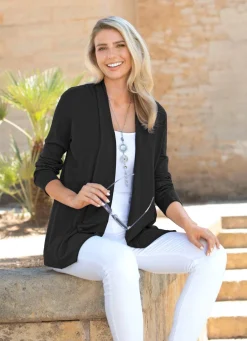 Damen Mona Blusenjacken|Basics<Chasuble mit Schalkragen