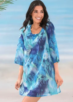 Damen Mona Strandkleider|Sommerkleider<Comodo Tunika, leicht transparent