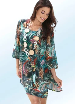 Damen Mona Strandkleider|Sommerkleider<Comodo Tunika mit farbbrillantem Druckdessin