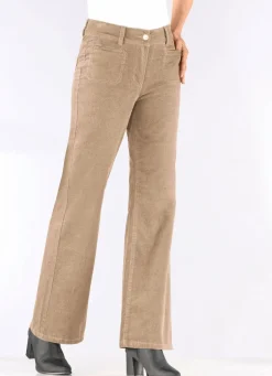 Damen Mona Lange Hosen<Cordhose mit weitem Beinverlauf