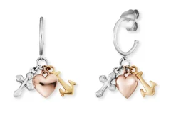 Hot Creole Glaube, Liebe & Hoffnung in Tricolor Damen Ohrschmuck