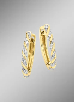 New Creolen mit Diamanten Damen Ohrschmuck
