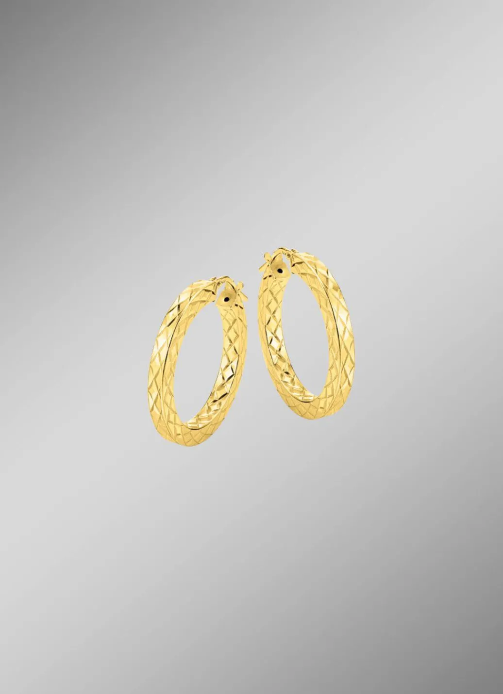 Sale Creolen mit Struktur aus vergoldetem Silber Damen Ohrschmuck