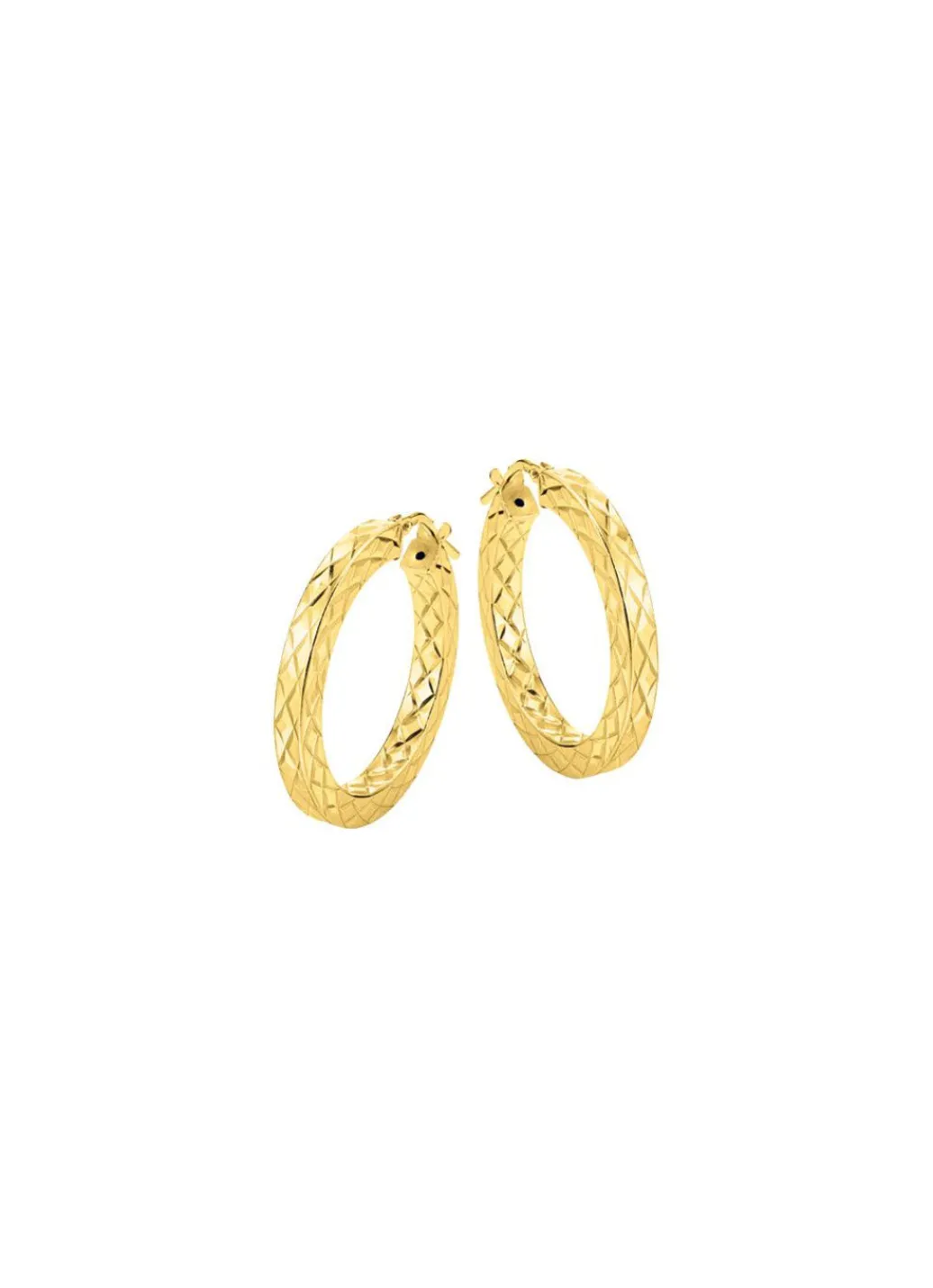 Sale Creolen mit Struktur aus vergoldetem Silber Damen Ohrschmuck