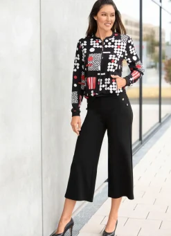 Damen Mona Schlupfhosen|Culotten<Culotte mit Zierknöpfen