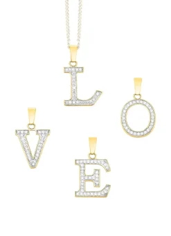 Clearance Damen-Buchstabenanhänger aus 375er Gold mit Zirkonia Damen Anhänger
