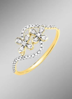 Best Damenring im Blumen-Design, 10 Brillanten, 34 Diamanten Damen Ringe