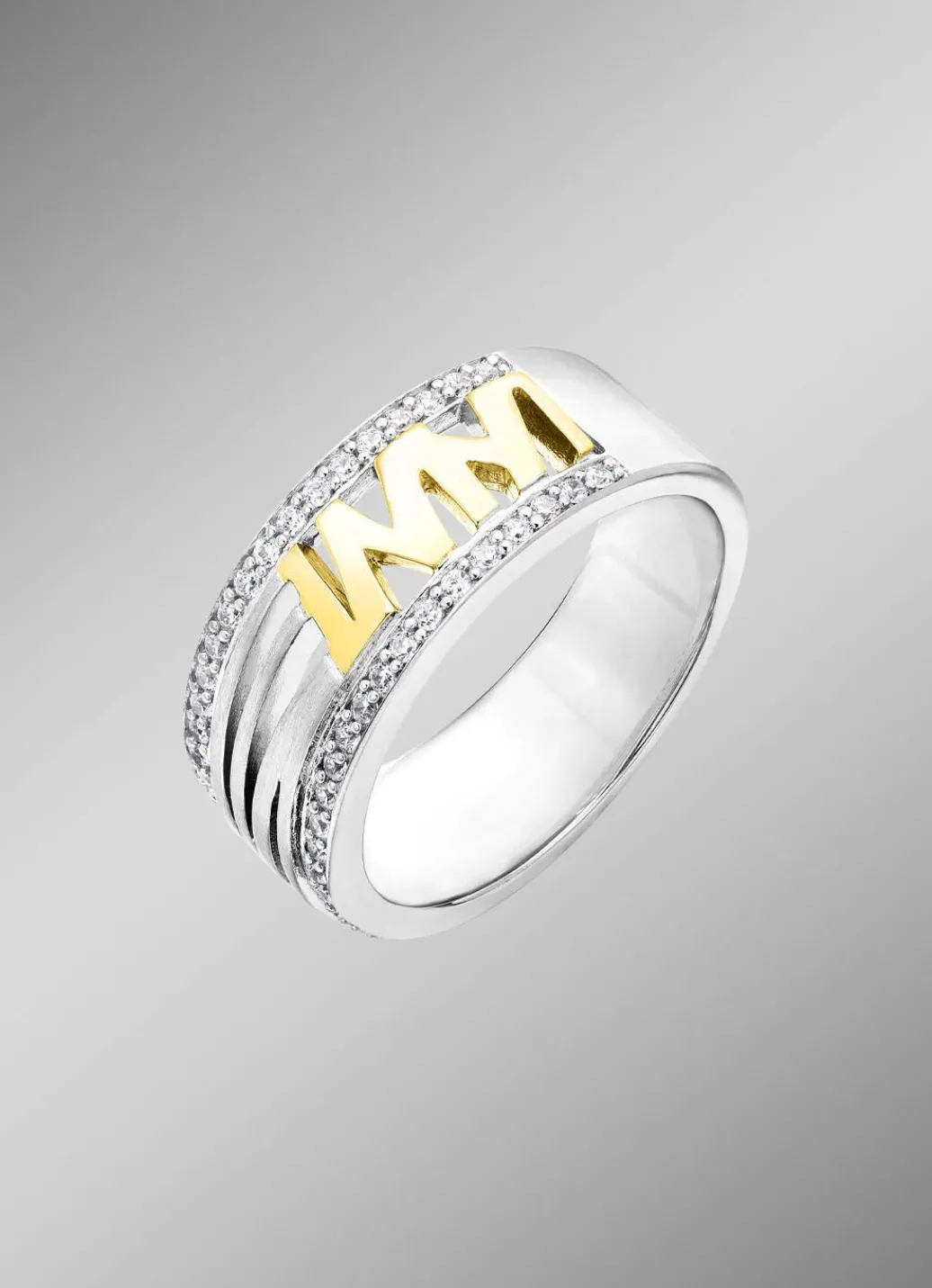 Clearance Damenring in Bicolor mit synth. Zirkonia Damen Ringe