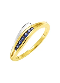 New Damenring in Bicolor mit synth. Safir Damen Ringe