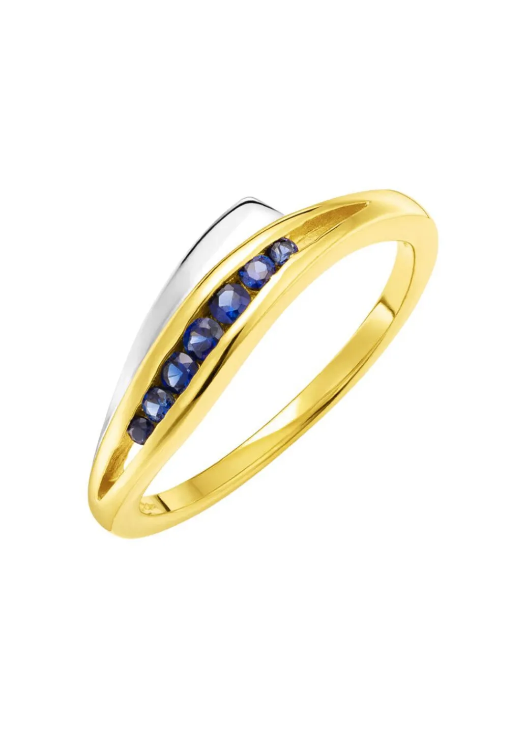 New Damenring in Bicolor mit synth. Safir Damen Ringe