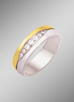 New Damenring in Bicolor mit synth. Zirkonia Damen Ringe