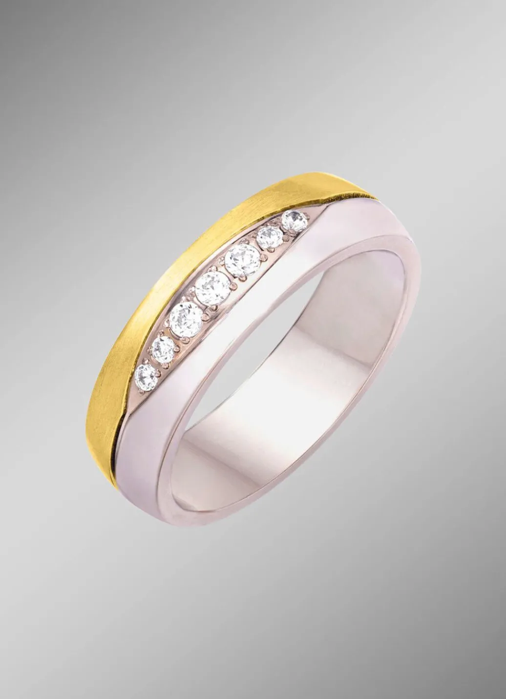 New Damenring in Bicolor mit synth. Zirkonia Damen Ringe