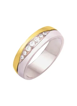 New Damenring in Bicolor mit synth. Zirkonia Damen Ringe