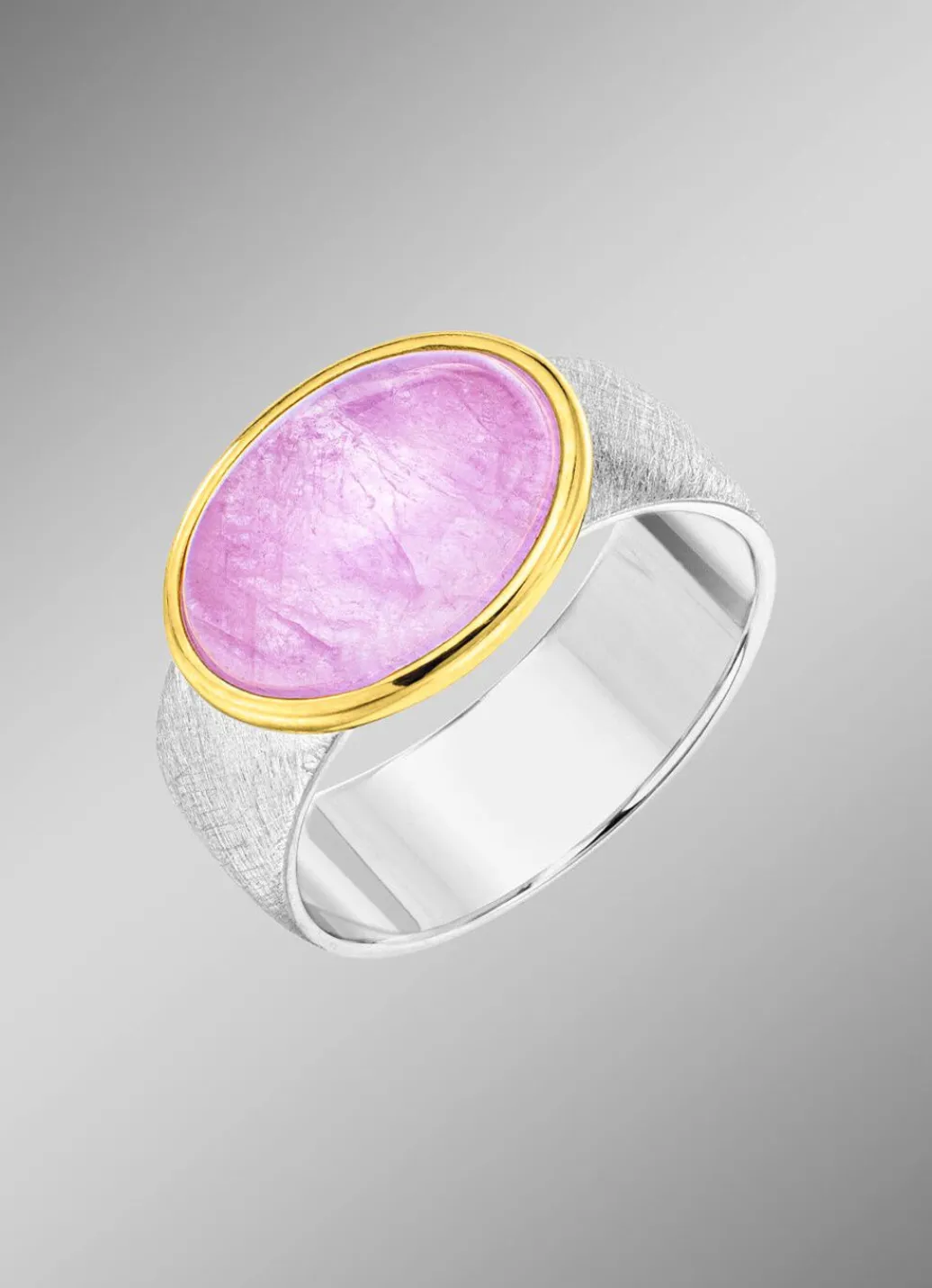 Damen Mona Ringe<Damenring in Bicolor mit Milky-Kunzit