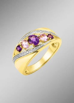 New Damenring mit Amethyst und Zirkonia Damen Ringe