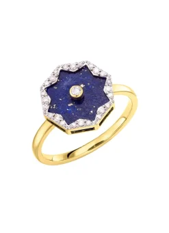 Clearance Damenring mit echt Lapislazuli, Brillanten und Diamanten Damen Ringe