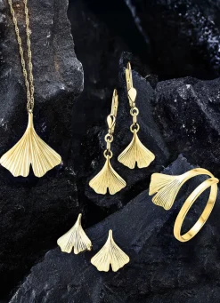 Clearance Damenring mit Ginkgo-Blatt-Motiv Damen Ringe