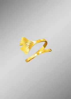Clearance Damenring mit Ginkgo-Blatt-Motiv Damen Ringe