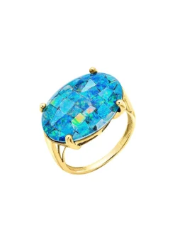 Discount Damenring mit Mosaik-Triplette, beh. Damen Ringe