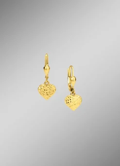 New Diamantiere Herz-Ohrringe aus Gold Damen Ohrschmuck
