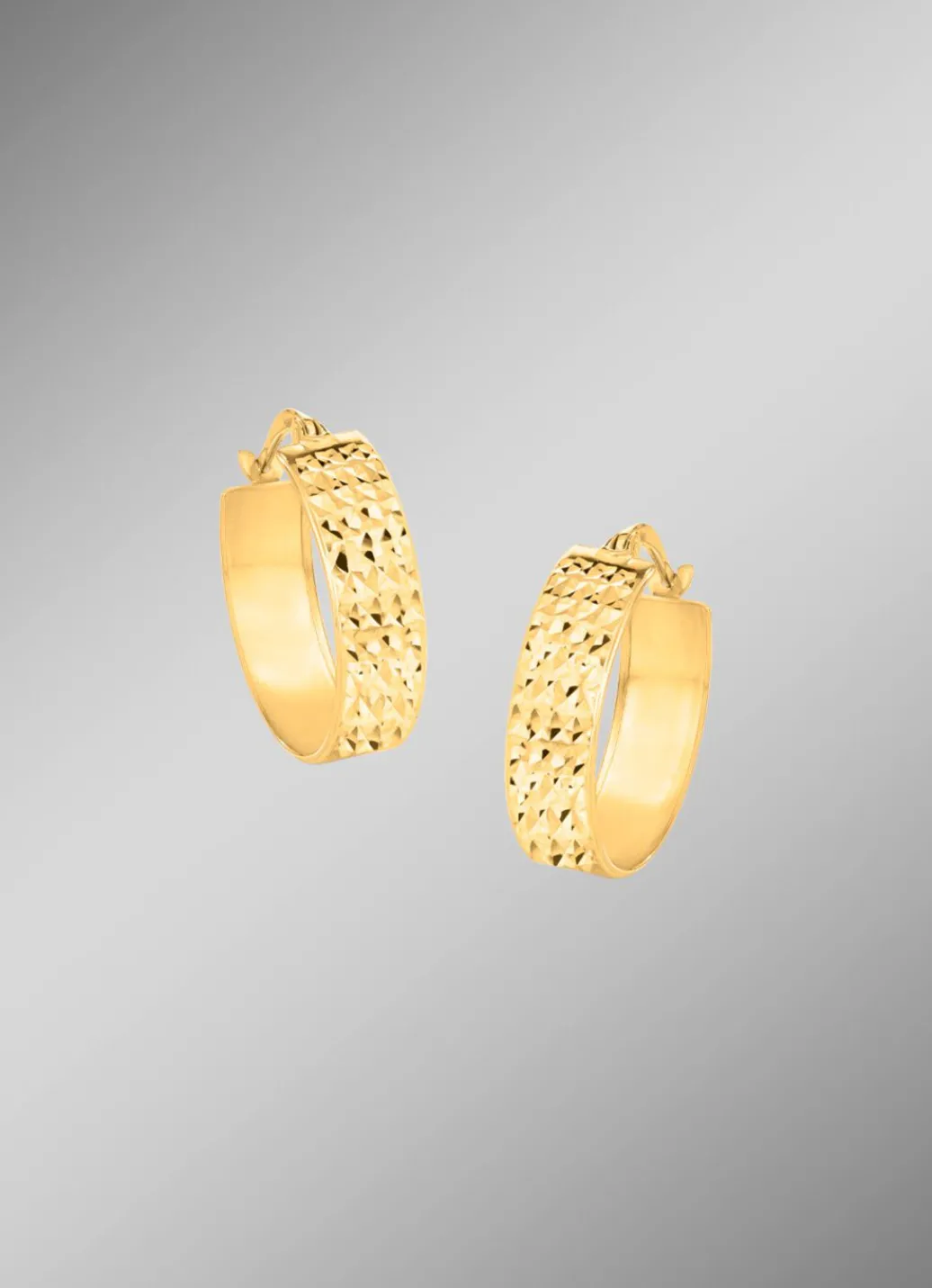 Damen Mona Ohrschmuck<Diamantierte Creolen aus Gold