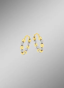 Damen Mona Ohrschmuck<Diamantierte Creolen in Bicolor