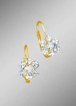 Best Diamant-Ohrringe in Blütenfrom mit 2 lupenreinen Brillanten Damen Ohrschmuck