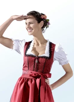 Damen Mona Blusen<Dirndlbluse mit Smokeinsatz
