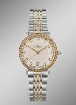 Sale Dugena-Quartz-Damenuhr mit Edelstahlbandgehäuse Damen Quarzuhren