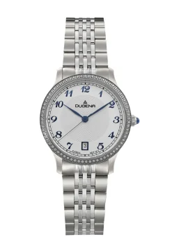 New Dugena-Quartz-Damenuhr mit Edelstahlbandgehäuse Damen Quarzuhren