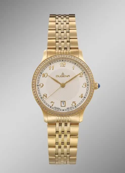 Clearance Dugena-Quartz-Damenuhr mit Edelstahlbandgehäuse Damen Quarzuhren