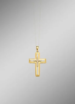 Online Durchbrochener Kreuz-Anhänger mit Brillanten Damen Anhänger