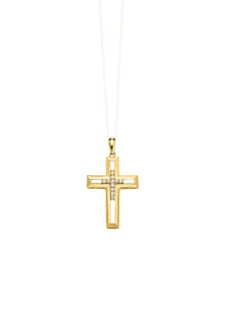 Online Durchbrochener Kreuz-Anhänger mit Brillanten Damen Anhänger
