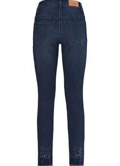 Damen Mona Jeans|Lange Hosen<Edel-Jeans mit Fransensaum