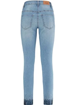 Damen Mona Lange Hosen|Jeans<Edel-Jeans mit Fransensaum
