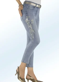 Damen Mona Lange Hosen|Jeans<Edel-Jeans mit funkelnden Pailetten